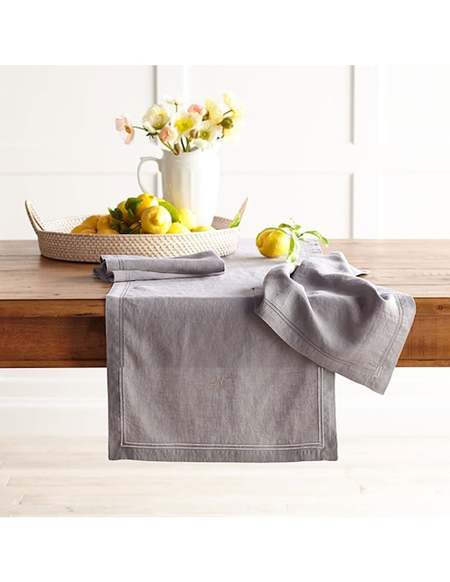 CAMINO MESA LINEN DBL HEMSTICH R, GRIS