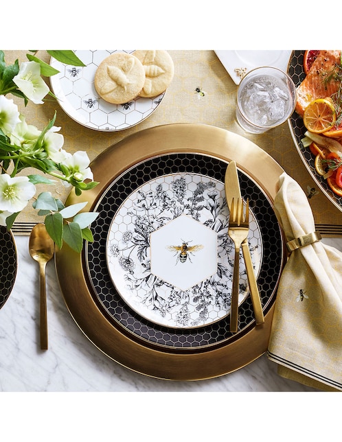 Plato trinche Honeycomb de porcelana 1