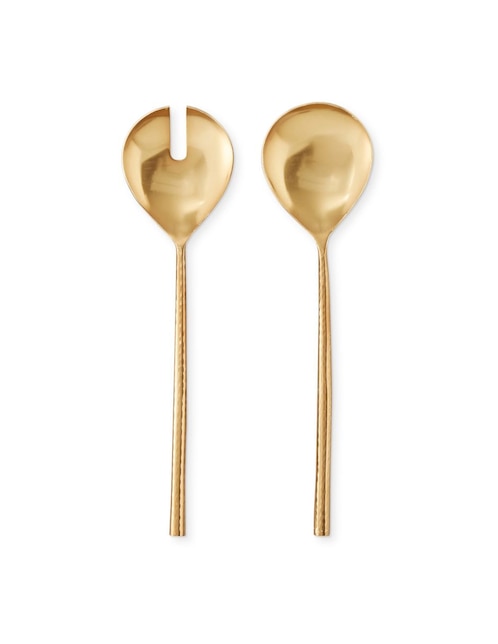 Cubiertos ensalada Antique Brass de acero inoxidable 2 piezas 1