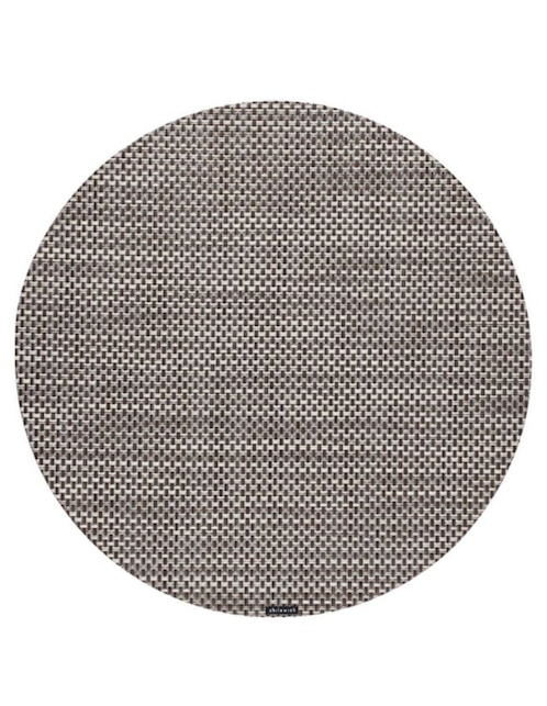 Mantel individual redondo de vinil Basketweave 1