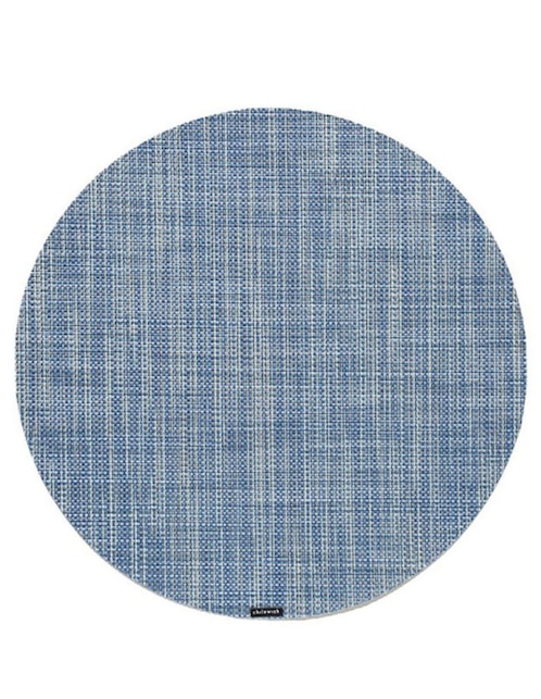 Mantel individual redondo de vinil Basketweave 1