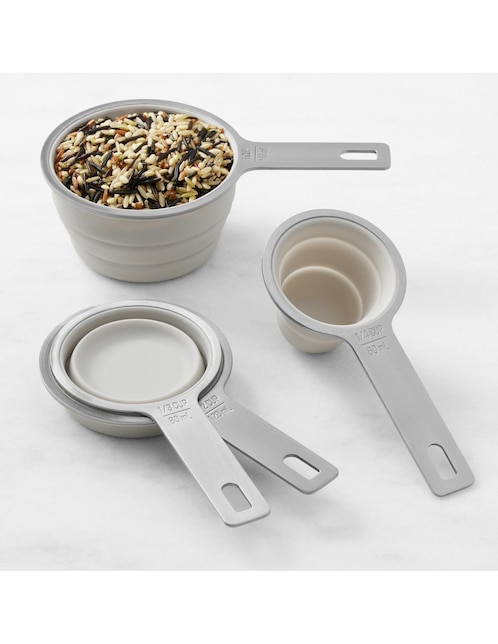 Set de tazas medidoras Collapsible Measuring de acero inoxidable 4 piezas