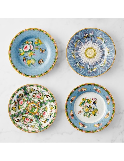 Imagen de producto Set platos botana Rose de porcelana 4 piezas