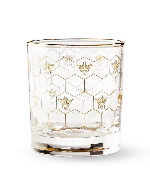 Vaso doble old fashion Honeycomb de vidrio 1