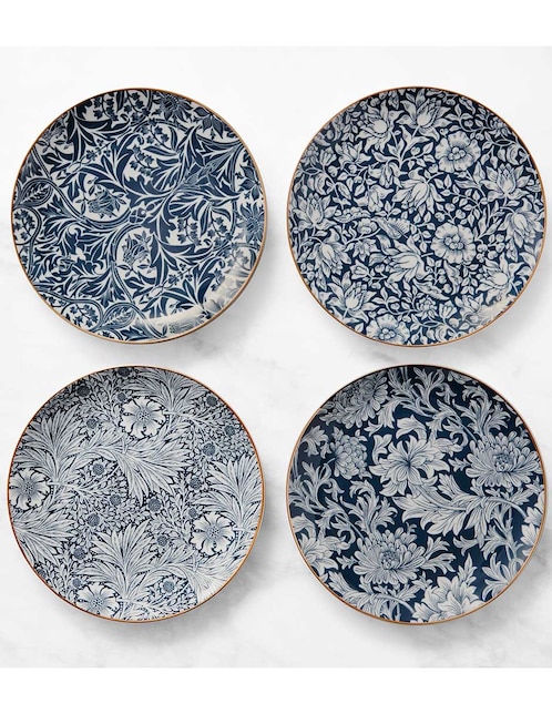 Set platos ensalada William Morris de porcelana 4 piezas 1