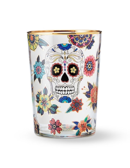 Set de vasos para agua Day of the Dead de cristal con 4 vasos