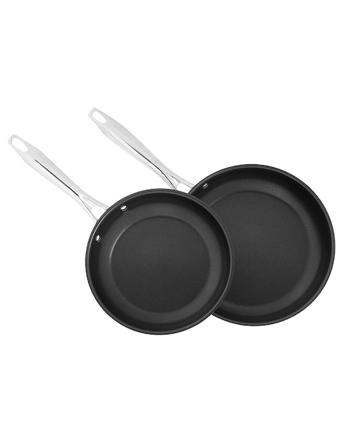 Set de sartenes de acero inoxidable 2 piezas 1
