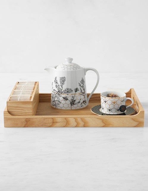 Contenedor Hold Everything Coffee Tea Tray de madera 1
