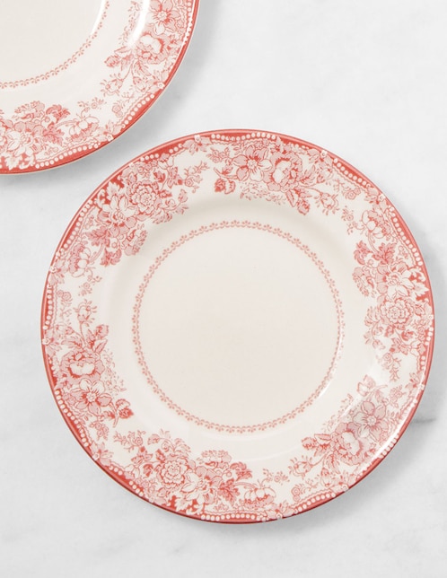 Set platos botana English Floral de porcelana 4 piezas 1