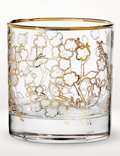 Vaso doble old fashion Cherry Blossom de vidrio 1