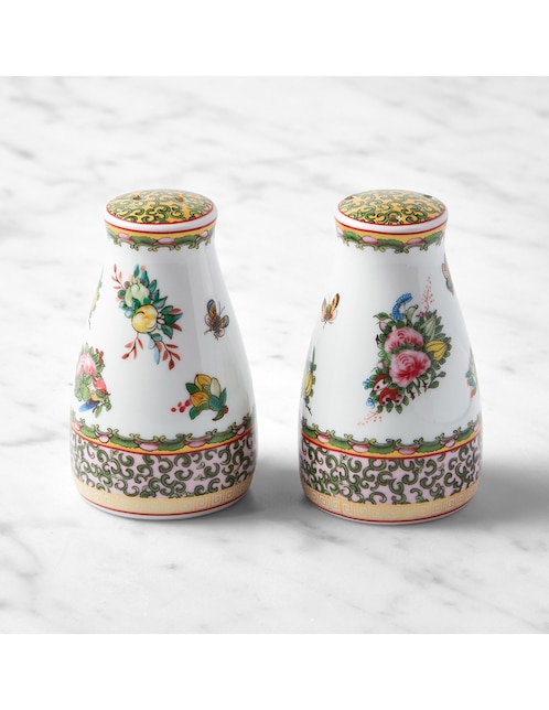 Salero y pimentero Famille Rose de porcelana 1