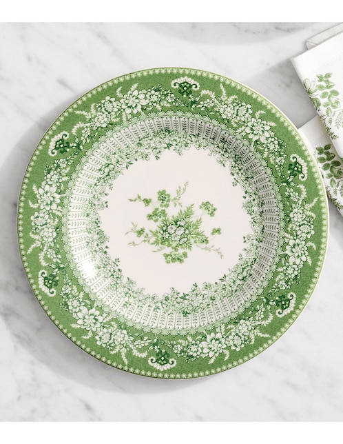 Set platos ensalada English Floral de cerámica 4 piezas 1