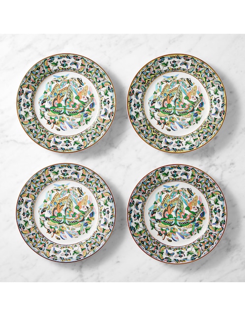 Set platos ensalada Papillon de porcelana 4 piezas 1