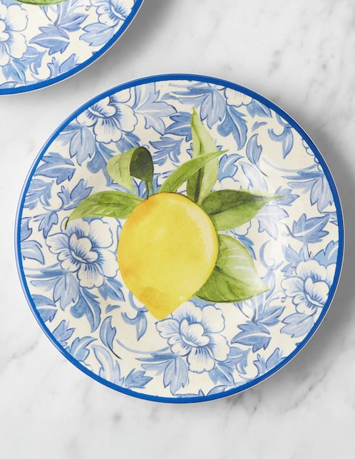 WILLIAMS-SONOMA Set platos botana Lemon de melamina 4 piezas