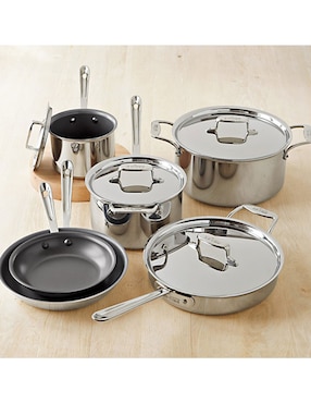 Batería de cocina de acero inoxidable antiadherente convencional 10 piezas