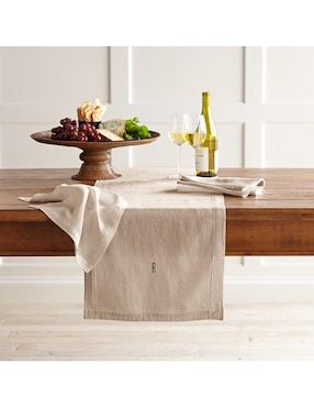 Camino de mesa de lino Linen Double Hemstitch