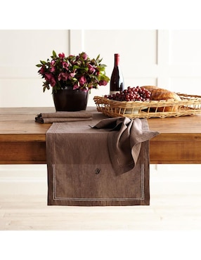Camino de mesa de lino Linen Double Hemstitch