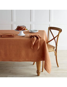 Mantel rectangular de lino Hemstitch
