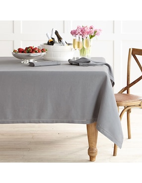 Mantel rectangular de lino Hemstitch