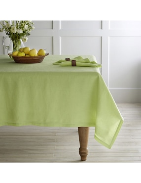 Mantel rectangular de lino Hemstitch