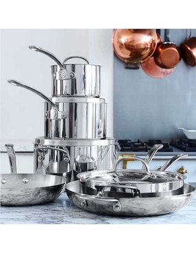Batería de cocina Wsok de acero inoxidable antiadherente convencional 10 piezas