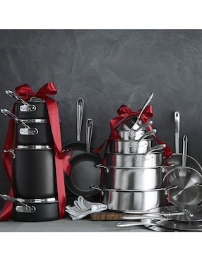 Batería de cocina All Clad de acero inoxidable antiadherente convencional 10 piezas