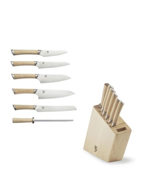 Set Bloque Y Cuchillos 7 Piezas Shun Hikari