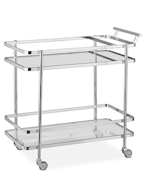 Carrito Para Bar Rectangular Truman Plateado