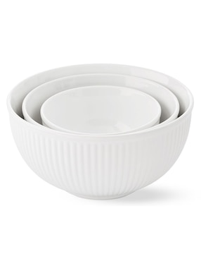 Set De Bowls Ribbed 3 Piezas De Gres