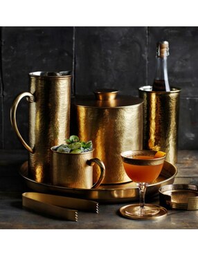 Hielera Antique Brass Hammered de acero inoxidable