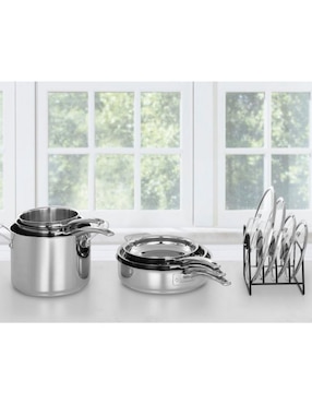 Batería de cocina Cuisinart de acero inoxidable antiadherente convencional 11 piezas
