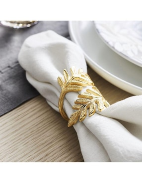 Set de 4 Aros para Servilleta Gold Leaf