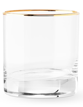 Set De Vasos Gold Rim De Cristal