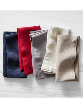 Set servilleta Double Hemstitch de lino 4 piezas