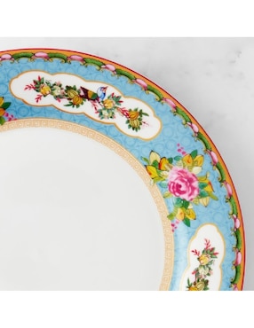 Set platos trinche Famille Rose de porcelana 4 piezas