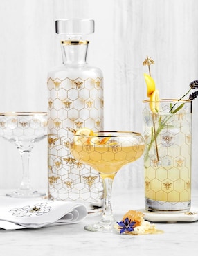 Vaso High Ball Honeycomb de vidrio