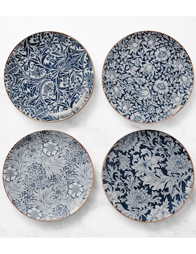 Set platos ensalada William Morris de porcelana 4 piezas