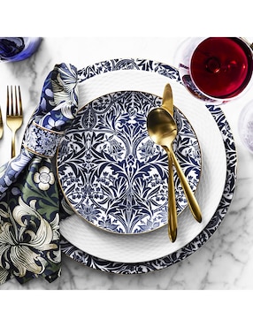 Set platos ensalada William Morris de porcelana 4 piezas
