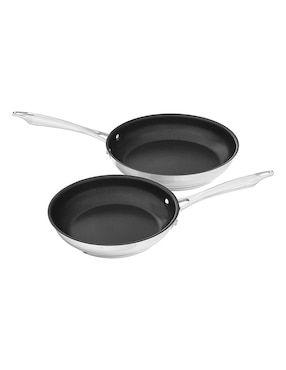 Set de sartenes Cuisinart de acero inoxidable 2 piezas