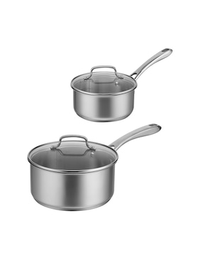 Set de sartenes con tapa Cuisinart de acero inoxidable 2 piezas