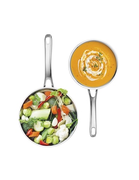 Set de sartenes con tapa Cuisinart de acero inoxidable 2 piezas