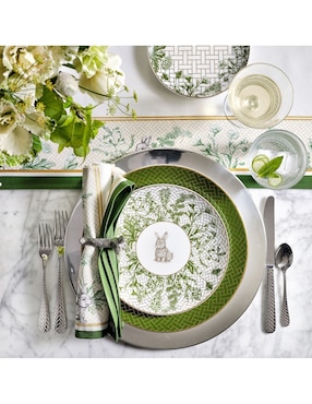 Set platos trinche Garden Lattice de porcelana 4 piezas