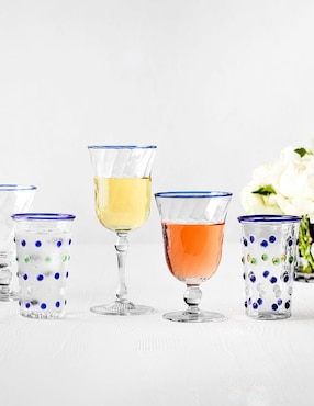 Set de copas para agua Aerin Swirl de vidrio