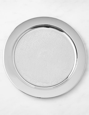 Plato base Hammered Nickel de acero inoxidable
