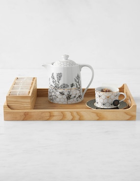 Contenedor Hold Everything Coffee Tea Tray de madera