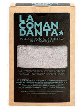 Harina de maíz azul La Comandanta para tortillas