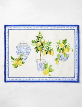 Mantel individual rectangular de algodón Limone