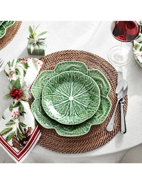 Set platos ensalada Cabbage de gres 4 piezas
