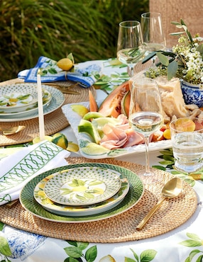 Set platos botana Limone de porcelana 4 piezas