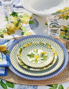 Set platos botana Limone de porcelana 4 piezas